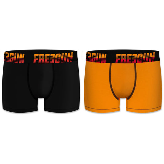 Moške bokserice FREEGUN - 2 PACK BC (black-orange)