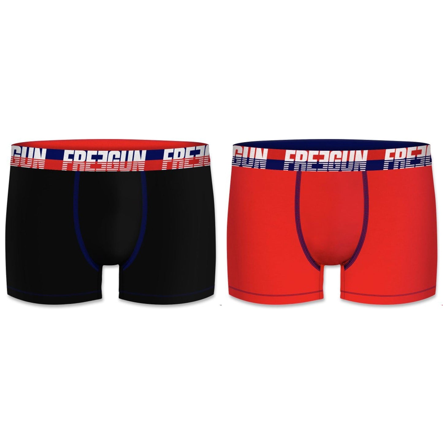 Moške bokserice FREEGUN - 2 PACK BM (črne-rdeče)