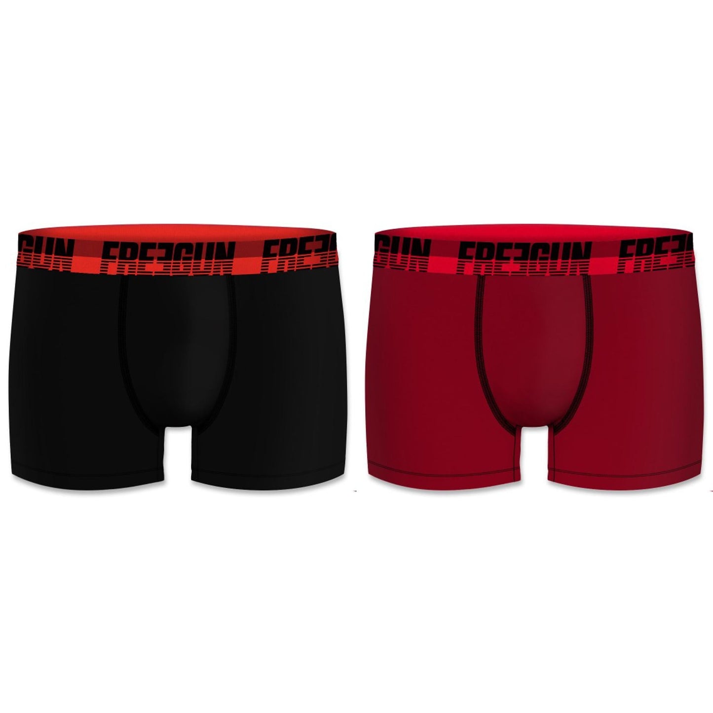 Moške bokserice FREEGUN - 2 PACK BC (black-red)