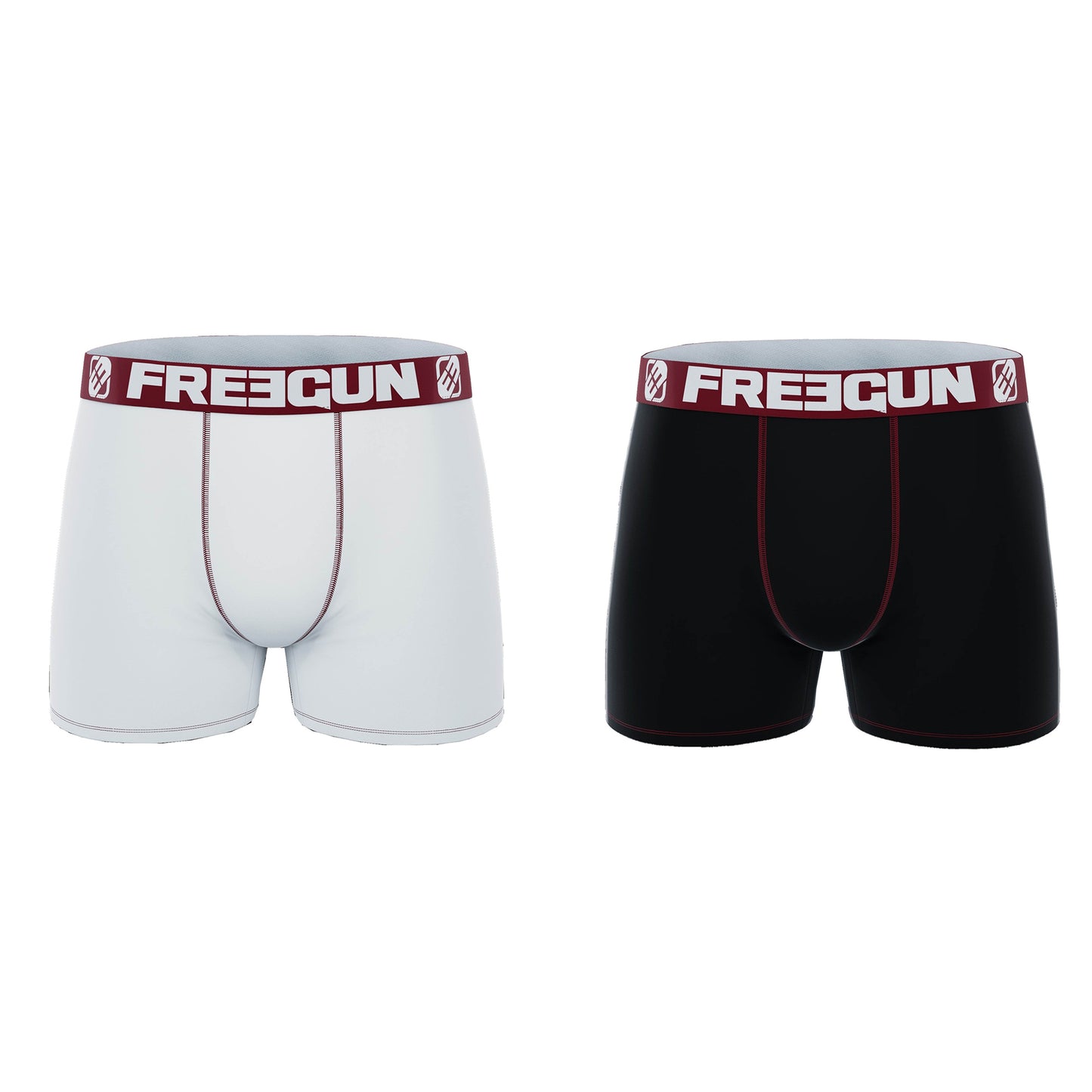 Moške bokserice FREEGUN - 2 PACK BC (white-black)